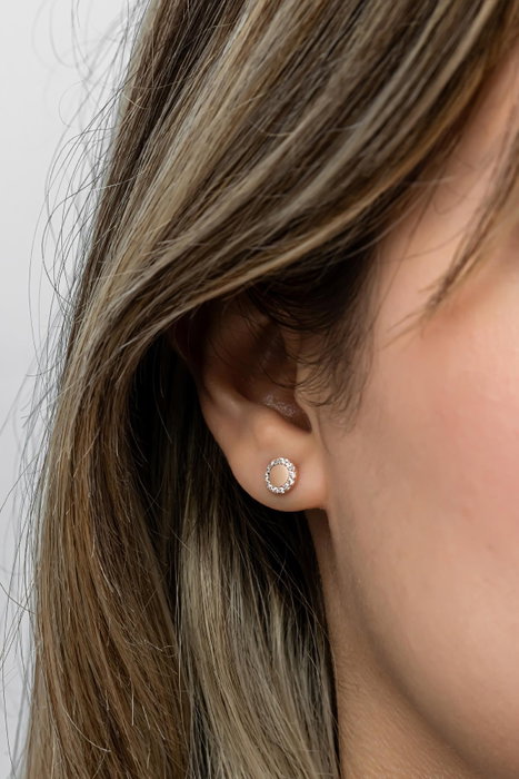 Heliophilia Silver Pendientes de Plata de Ley 925 con Oro Rosa y Circón Heliophilia Silver Pendientes de Plata de Ley 925 con Oro Rosa y Circón
